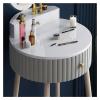 DBZRRKHDC Luxury Dressing Vanity Table w/Stool for Bedroom, Nordic Dressing Table Bedroom Modern Minimalist Storage Cabinet Bedroom(Pink) view 3