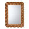 Baxton Studio Acantha Modern Walnut Brown Scallop-Framed Accent Mirror view 1