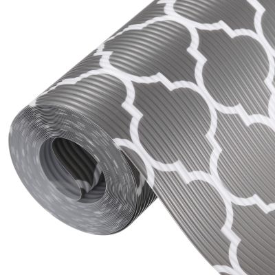 uxcell Shelf Liners for Kitchen Cabinets, 17.3 Inch x 20 FT Non-Slip Non-Adhesive Cabinet Liner, Leaf Grey