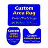 Asudfjgh Personalzied 3 Piece Bathroom Rug Set with Square, U-Shaped and O-Shaped Non-Slip Floor Mat, Upload Images Text or Logo of Your Design, Blue,20"x32" view 1