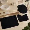 Asudfjgh Personalzied 3 Piece Bathroom Rug Set with Square, U-Shaped and O-Shaped Non-Slip Floor Mat, Upload Images Text or Logo of Your Design, Blue,20"x32" view 2