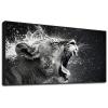 Lioness Wall Art,Black and White Animal Wall Art,African Wall Art,Animal Wall Art,Lion Wall Art,Large Wall Art for Living Room,Office,Entryway,Bedroom,Ready to Hang (Black Metal Framed, 30"Wx17"H/76x43cm) view 1