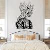 Tree Branch Woman Metal Wall Art, Abstract Wall Art, Metal Woman Tree Wall Art, Birds on Branch Metal Wall Art, Abstract Woman Silhouette, Living Room Wall Decor (Black, 13"x19"|33x47cm) view 1