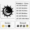 LARNT Sun and Moon Wall Decor, Wacky Sun Metal Art, Metal Mandala Wall Decor, Mandala Moon Sun and Stars, Boho Wall Decor, Metal Wall Hanging, Outdoor Wall Decor (Black, 39"x39"|100x100cm) view 4