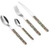SEELLODGE Silverware Flatware Cutlery Set, 4/16/24 Pieces Silicone Stainless Steel 304 Cutlery, Forks And Spoons Set Christmas Cartoon Animation Tableware(Brown,4 Pieces for 1) view 1