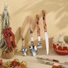 SEELLODGE Silverware Flatware Cutlery Set, 4/16/24 Pieces Silicone Stainless Steel 304 Cutlery, Forks And Spoons Set Christmas Cartoon Animation Tableware(Brown,4 Pieces for 1) view 4