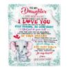 TeesReal Personalized to My Daughter Gifts from Mom Dad Blanket Elephant Never Forget How Much I Love You Daughter Birthday Gifts Graduation Christmas Fleece Blanket (60 x 80 in Adult Size) view 1