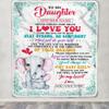 TeesReal Personalized to My Daughter Gifts from Mom Dad Blanket Elephant Never Forget How Much I Love You Daughter Birthday Gifts Graduation Christmas Fleece Blanket (60 x 80 in Adult Size) view 3