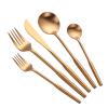 SEELLODGE Silverware Flatware Cutlery Set, 5/20/30 Piece Gold Matte 304 Stainless Steel Western Cutlery Steak Knife, Fork And Spoon Set Dessert Fork And Spoon(20 Pieces for 4) view 1