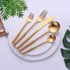 SEELLODGE Silverware Flatware Cutlery Set, 5/20/30 Piece Gold Matte 304 Stainless Steel Western Cutlery Steak Knife, Fork And Spoon Set Dessert Fork And Spoon(20 Pieces for 4) view 2