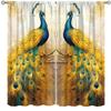 AAVEUP Peacock Curtains, Nature Leisure Zen Culture Art Bamboo Flower Plant Gems Feathers Animals Blackout Window Treatments, Thermally Insulated Drapes for Kids Girls Living Room Bedroom 52x96in view 1
