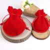 SUNULAN Drawstring Gift Bags,10 Pcs Gourd Velvet Gift Bag Drawstring Nylon Rope Soft Jewelry Packaging Wedding Christmas Candy Pouches-Red,7x9cm(Wine Red,9x12cm) view 4