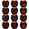 SHMILMH Halloween Table Centerpiece Candle Holders Set of 12, Black and Gold Glass Votive Holder with 6 Grimace, Tealight Holders Bulk for Halloween Party D?or view 1