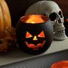SHMILMH Halloween Table Centerpiece Candle Holders Set of 12, Black and Gold Glass Votive Holder with 6 Grimace, Tealight Holders Bulk for Halloween Party D?or view 3
