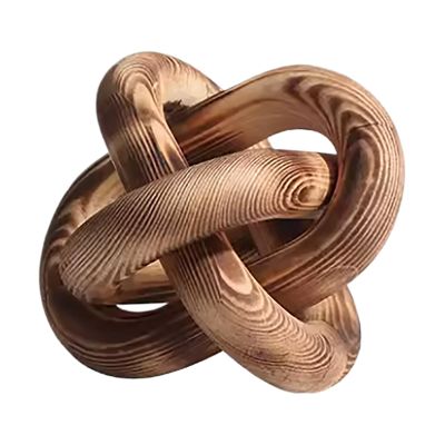 YMTZJYQ Wood Chain Link Decor--3 Link Wood Knot Decor Hand Carved Coffee Table Decor Farmhouse Rustic Shelf Decor Boho Modern Simplicity Decorative Objects for Living Room Bedroom Decorations (Retro)