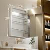 WELERONY Lighted Medicine Cabinet with Mirror, 20" x 32" LED Medicine Cabinet Mirror for Bathroom with Built-in High-Power Outlet, Stepless Dimming & Defog, Right Open view 2