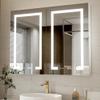 WELERONY Lighted Medicine Cabinet with Mirror, 20" x 32" LED Medicine Cabinet Mirror for Bathroom with Built-in High-Power Outlet, Stepless Dimming & Defog, Right Open view 3