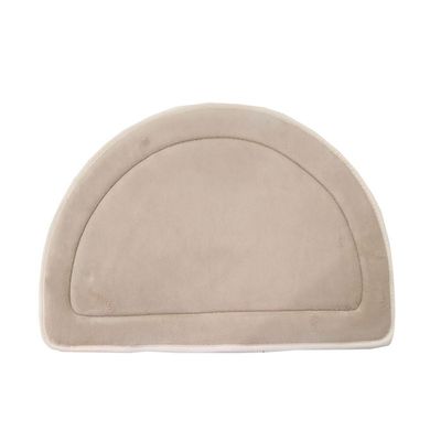 Heraclesxs Coral velvet double-sided bath mat bathroom door mat, small semi-circular, 16x24 (coral fleece, light camel), CAP-0586