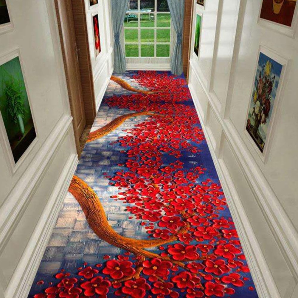 2ft8inx26ft Non Slip Low-Pile Non-Shedding Easy Care Washable Room Decoration Area Runner Rug with Rubber Backing Ideal for High Traffic Home Areas in Bedroom Living Room Dinning Room Kitchen