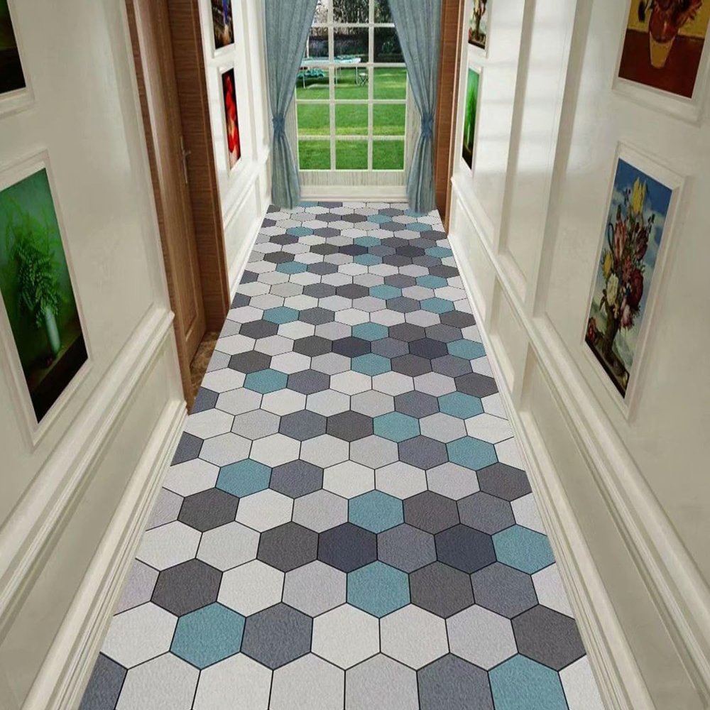 2ft8inx10ft Non Slip Hallway Runner Rug with Rubber Backing Soft Fuzzy Washable Low-Pile Carpet, Non-Shedding Stain Resistant Kitchen Mat for Laundry Living Room