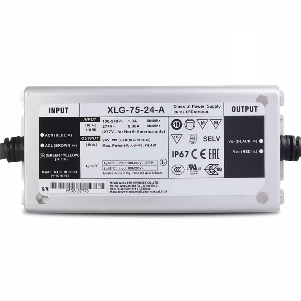 1PC XLG-75-24-A 24V 3.1A 75W Constant Power Mode LED Driver