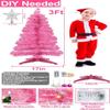 Remote Control&Timer 3 Ft Pink Christmas Tree with 50 Warm Lights 8 Mode view 3