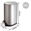 FURUIM2024M Dustbin Fingerprint Resistant Stainless Steel Trash Can, Hands Free Kitchen Trash Can with Soft Close Lid, Foot Pedal and Inner Bucket for Home Office Kitchen Bin(50L), jinyi2016SHOP-1998 view 2