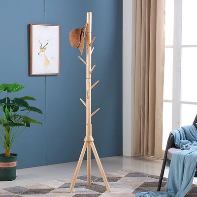 Coat Rack Vertical Coat Rack Home Clothes Rack Coat Bag Hat Bedroom Storage Display Shelf Living Room Bedroom Coat Hanger Creative Wooden Floor Coat Rack