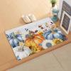 Fall Sunflower Pumpkin Antifatigue Kitchen Bath Door Mat Cushioned Runner Rug,Thanksgiving Leaves Woodgrain Washable Welcome Floor Sink Mat,Waterproof Non-Slip Comfort Standing Doormat,18"x47" view 2