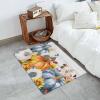 Fall Sunflower Pumpkin Antifatigue Kitchen Bath Door Mat Cushioned Runner Rug,Thanksgiving Leaves Woodgrain Washable Welcome Floor Sink Mat,Waterproof Non-Slip Comfort Standing Doormat,18"x47" view 3