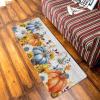 Fall Sunflower Pumpkin Antifatigue Kitchen Bath Door Mat Cushioned Runner Rug,Thanksgiving Leaves Woodgrain Washable Welcome Floor Sink Mat,Waterproof Non-Slip Comfort Standing Doormat,18"x47" view 4