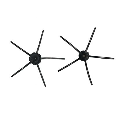 DIBTEBB Vacuum Cleaner Spare Parts, Rubber Side Brushes, Compatible for Roborock S60 S61 S65 S5 Max S6 MaxV S7, Side Brush Parts(Black 2pc 5 arms), xion23xx