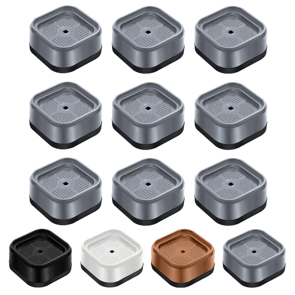 shouwuhho 9 Pack Furniture Risers Adjustable Bed Risers Heavy Duty Lifts Height 1", Square Stackable Bed Risers 1, 2 or 3 Inch for Desk Leg Table Couch Sofa Chair Bed Frame Legs Dorm, Gray