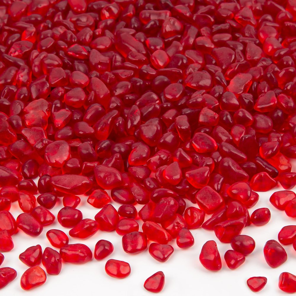 Sea Glass Stones for Crafts About 1LB (405g/14.28oz) Red Glass Pebbles Gemstones Bulk for Beaching Wedding DIY Decoration Aquarium Turtle Tank Vase Filler (Lake Blue)