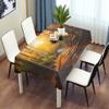 Dunmat Colourful Forest Table Cloth Art Print, Autumn Leaves Beautiful View Washable Waterproof Tablecloths Dining Table Decorative Rectangle Table Cover 60Wx120L Inch view 4