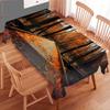 Dunmat Fantasy Forest Tablecloths Table Decor, Autumn Leaves Wooden Bridge River Table Cloths for Kitchen, Dining Table Cloth for Rectangle Tables 55Wx120L Inch view 1