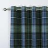 always4u Woolen Look Plaid Curtains Modern Window Panels Blue Green Check Tartan Curtains for Living Room Bedroom 2 Panels Blue Green 54 * 95 Inches view 2