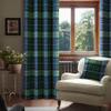 always4u Woolen Look Plaid Curtains Modern Window Panels Blue Green Check Tartan Curtains for Living Room Bedroom 2 Panels Blue Green 54 * 95 Inches view 4