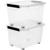Citylife 54 QT Clear Plastic Storage Bins with Lids Stackable Storage Boxes with Lids Large Plastic Storage Containers for Garage Closet Kitchen 2 Packs view 1