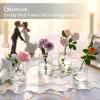 Glasseam Glass Bud Vases for Centerpieces: Clear Small Flower Vase Decor Bulk Set of 24 Simple Modern Decorative Vases for Flowers Mini Candle Vase Wedding Centerpiece for Dining Table Decorations view 3