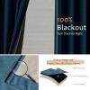Persilux Linen Curtain 100% Blackout Curtain for Bedroom/Living Room, Thermal Insulated Drape with Linen Back, Grommet Top Extra Wide Sliding Door Curtain, 1 Panel, 100" W x 90" L, Navy Blue view 2