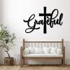 Be Grateful Metal Wall Decor, Metal Grateful Sign, Christian Wall Art, Christian Art Wall Decor, Crosses Wall Decor, Christian Gift, Metal Letters, Wall Decor Living Room (Black, 13x19in|32x47cm) view 1