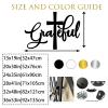Be Grateful Metal Wall Decor, Metal Grateful Sign, Christian Wall Art, Christian Art Wall Decor, Crosses Wall Decor, Christian Gift, Metal Letters, Wall Decor Living Room (Black, 13x19in|32x47cm) view 4