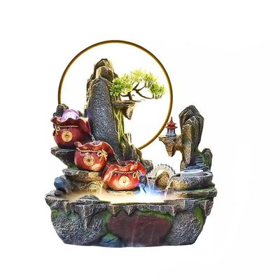 House Decorations Alpine Flowing Water Ornaments to Attract Wealth, Living Room Fish Tank Decorations, Desk Rockery, Desktop Fountain Desk Fountain