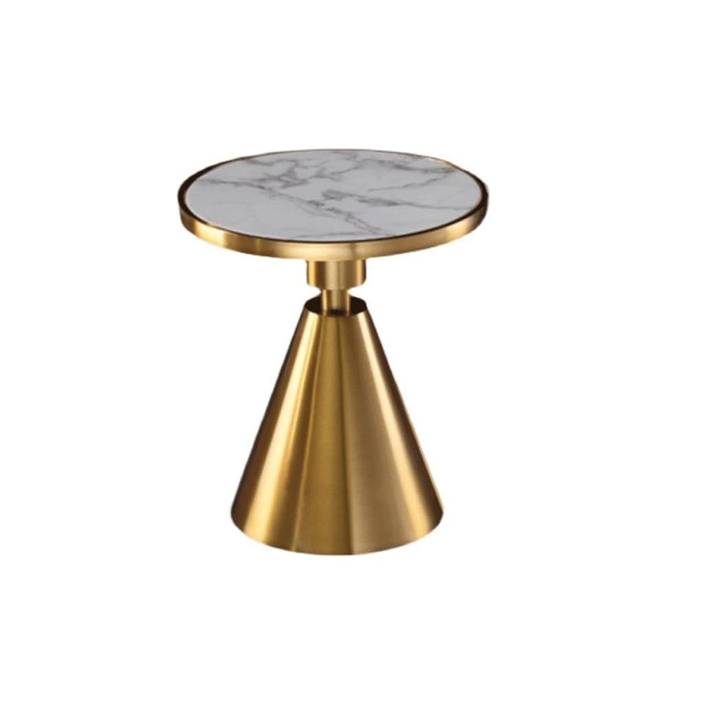 SENBAILU Sofas Sofa Side Table, Small Round Table, Small Coffee Table, Living Room Bedside Table, Simple Slate Corner Table Sofas for Living Room(A), 50*59cm