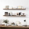 Acovy Picture Ledge Shelf, Wood Long Floating Shelves for Wall, Set of 2, 56 inch Picture Ledge Shelves, Photo Ledge Nursery Book Shelves Wall Mounted for Living Room Kids' Room Bedroom, Color Walnut view 2