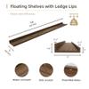 Acovy Picture Ledge Shelf, Wood Long Floating Shelves for Wall, Set of 2, 56 inch Picture Ledge Shelves, Photo Ledge Nursery Book Shelves Wall Mounted for Living Room Kids' Room Bedroom, Color Walnut view 3