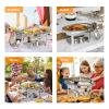 ROVSUN 2 Pack Oval Chafing Dish for Buffet, 6QT Stainless Steel Chafing Dish Buffet Set with Glass Lid, Chafers and Buffet Warmers Sets for Party, Catering, Wedding, Banquet, Graduation view 2