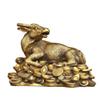 Chinese Golden Bull Brass Oxen Figurine Feng Shui Wealth Bull Good Luck Prosperity Ornament Office Decoration 14.2 * 9.5 * 11IN 20.1LB view 1