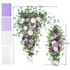 Ting's time Wedding Arch Flowers Kit (Set of 5) 2 Pcs Purple Artificial Flower Arrangement 3 Pcs Arch Draping Fabric for Wedding Ceremony Arbor and Reception Backdrop Decoration(Lilac&White) view 2